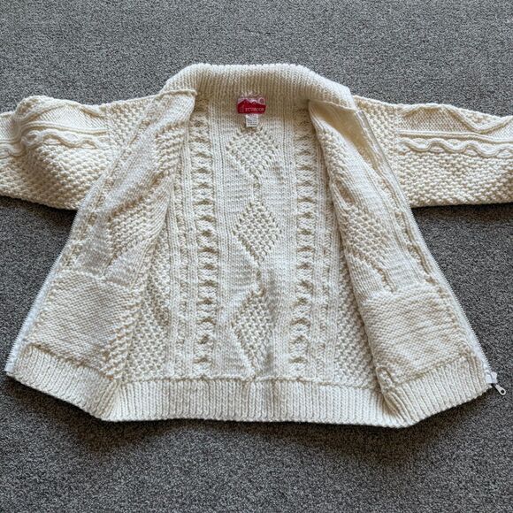 VINTAGE ECUADOR HAND KNIT WOOL SWEATER CARDIGAN FULL ZIP - Picture 3 of 6